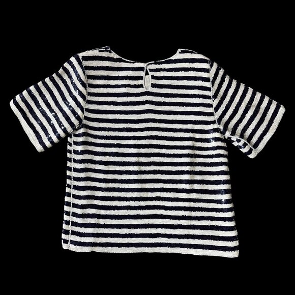 Vintage Sequin American Flag Shirt Blouse Size L Silk 1980s Patriotic July 4th - Picture 3 of 9